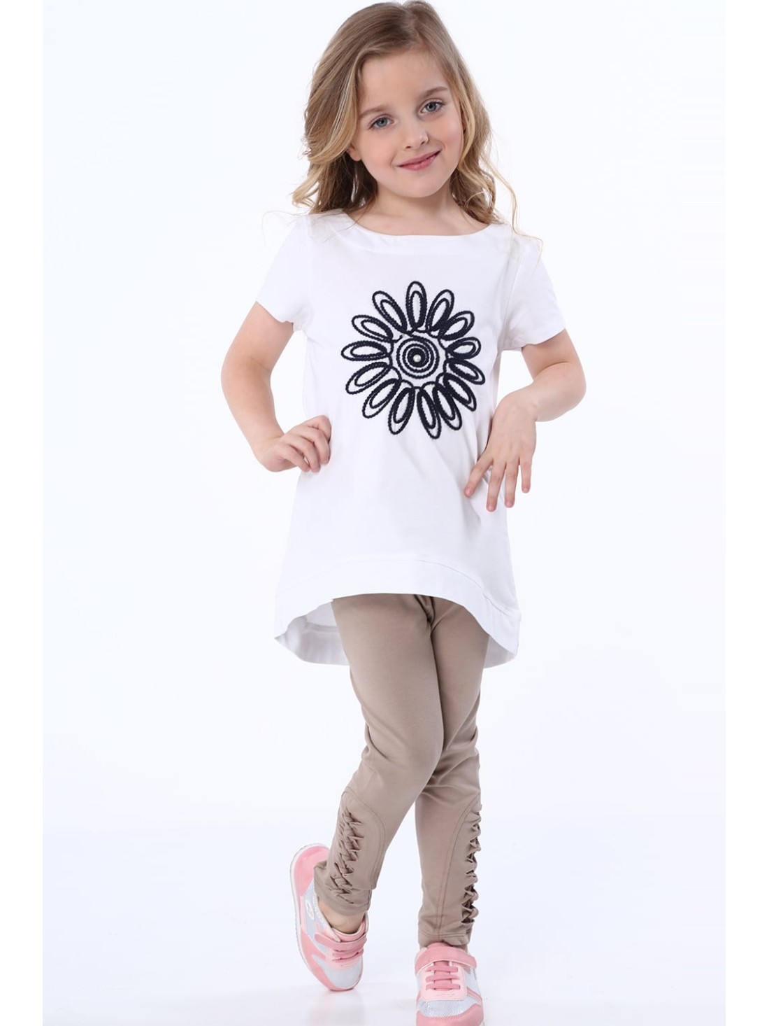 Tunic with a white flower NDZ8210 - Online store - Boutique